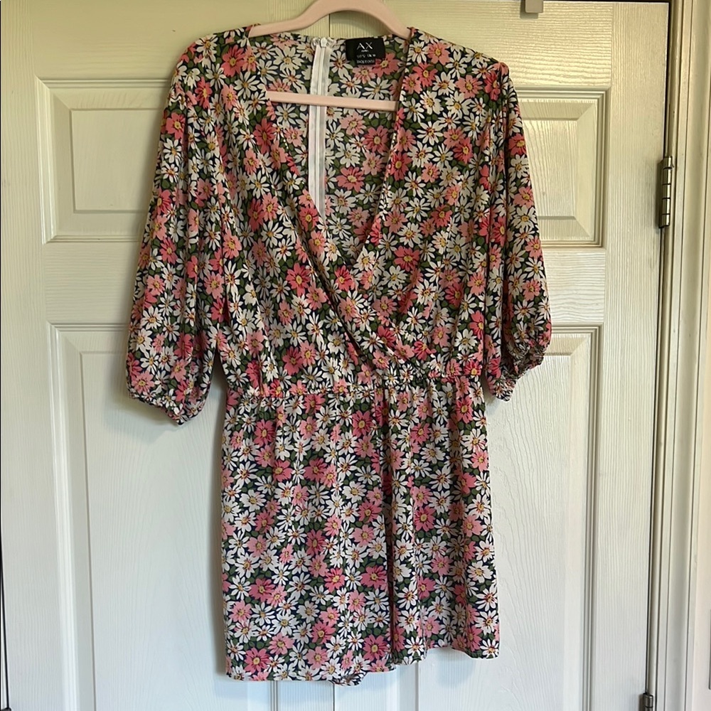 AX Paris Red Pink Puff Sleeve Mini Sundress